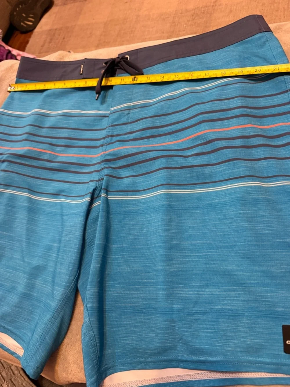 O'Neill Blue Stripe Men's Boardshorts with Navy Waistband‎ 38 waist